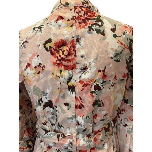 Anthropologie Mare Mare Shirt Dress Pink Floral Womens S Jacket Belt Cottagecore - Picture 8 of 14